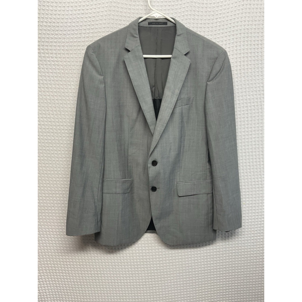 Hugo Boss Blazer Mens 42R Gray Wool Reda Super 100 Two Button Suit Jacket Double